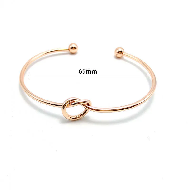 Femmes amour noeud Bracelet 2020 nouvelle mode Simple Protection de l'environnement métal ouverture polyvalent tempérament dames Bracelet Q0719