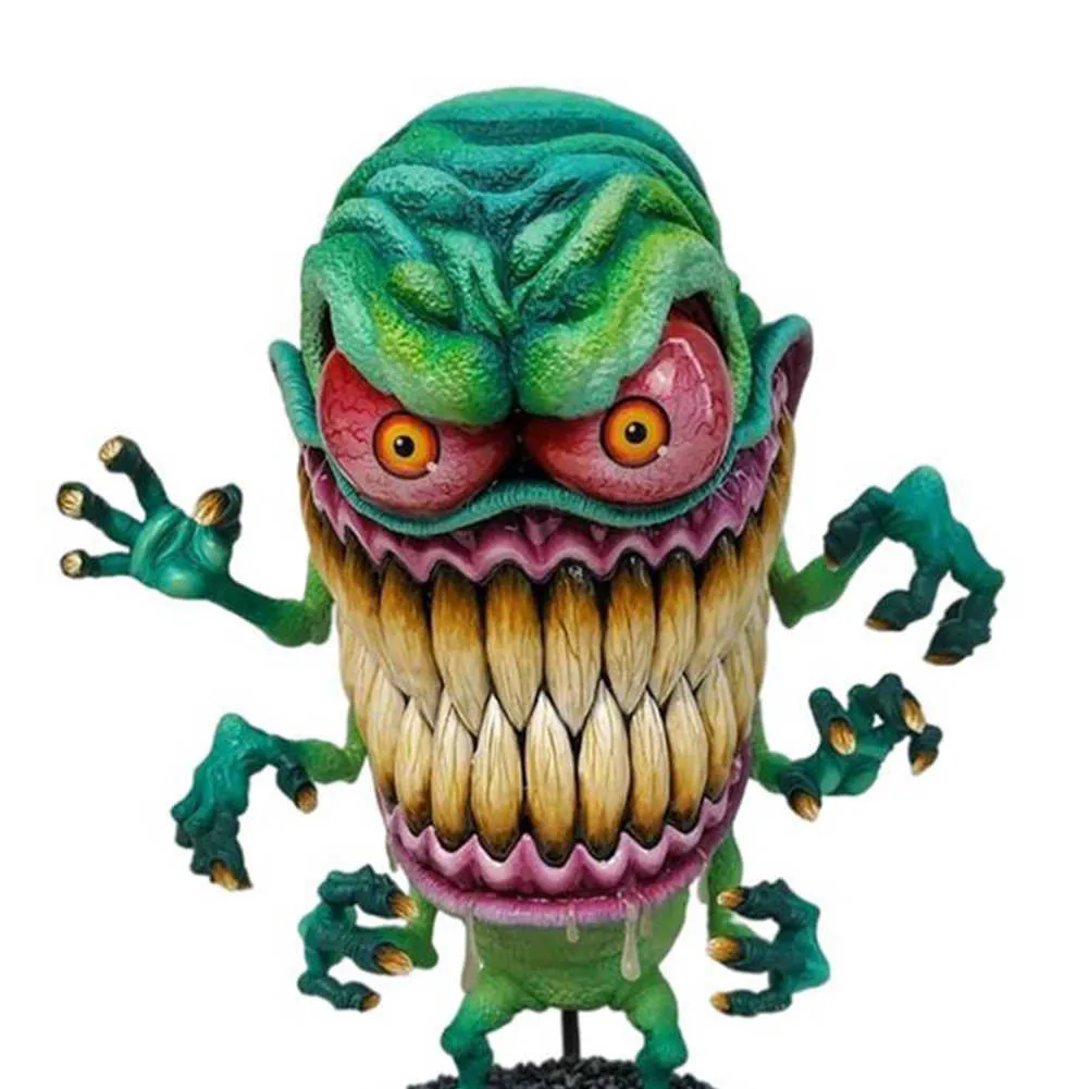 Halloween Angry Big Mouth Monster Statua Straszna żywiczna rzeźba Ozdoby Halloween Lawn Decoration Dekoracja domu H09105496579