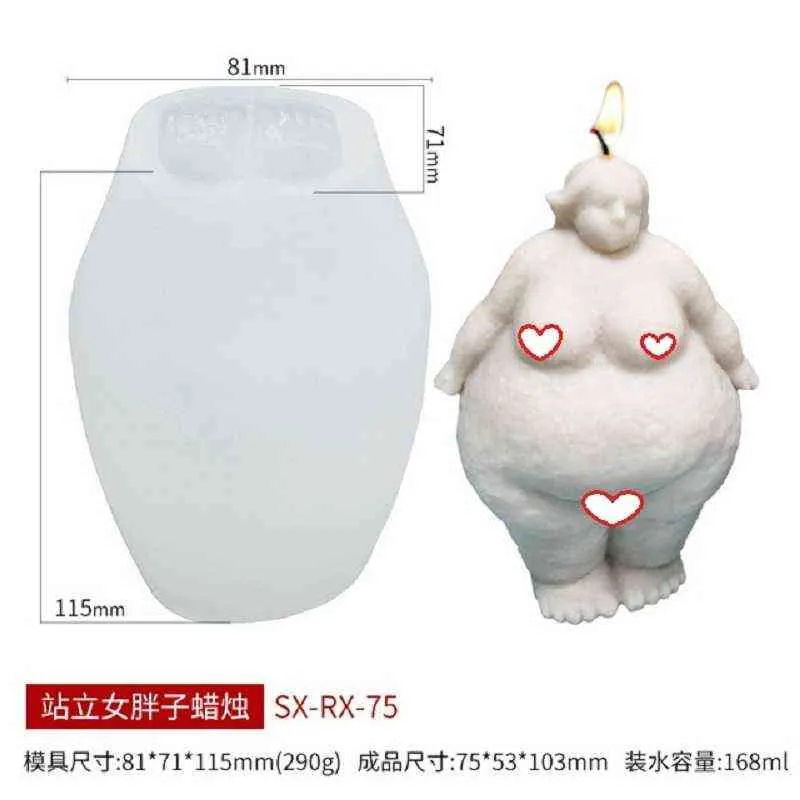 BT0013 BEAUTY 50% half DIY handmade human plump curvy female male candle mold woman body Goddess torso silicone candle mold H1222