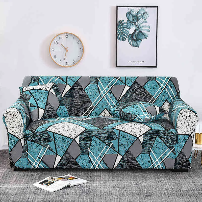 1/2/3/4 places Canapé géométrique Couverture élastique Stretch Chaise moderne Couch S Pour le salon Protecteur de meubles 211116