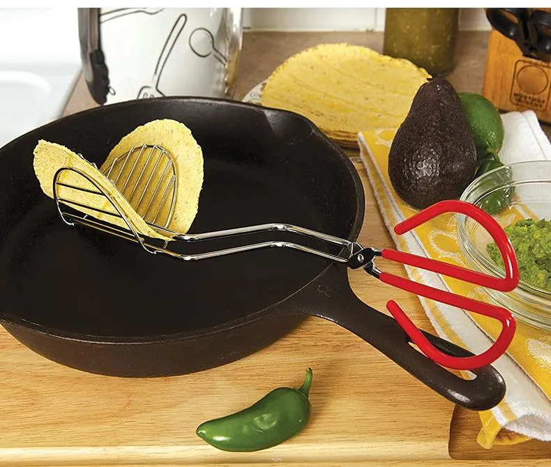 Norpro Taco Shell Maker Press Tortilla Fryer Tongs Utensili da cucina in acciaio inossidabile ristoranti