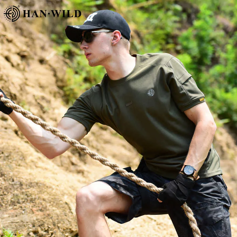 Summer Loose Tactical Shorts Loose Cargo Short Pants Male Sets Hiking Shirts Military Men Joggers Hiking Hunting Colthing Tops X0705