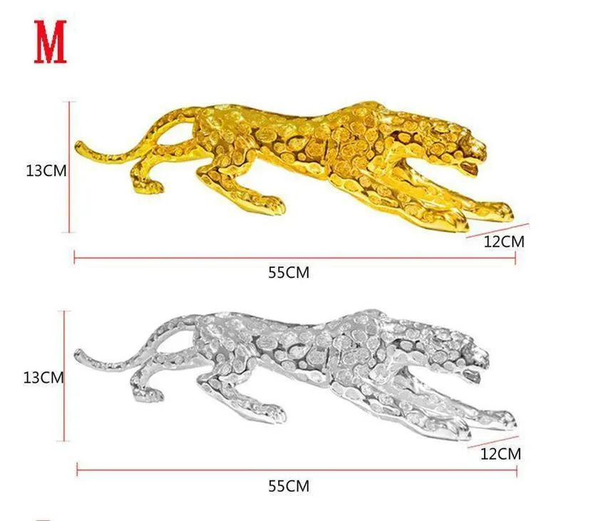 New Modern Abstract Gold Panther Sculpture Geometric Leopard Statue Wildlife Decorative Objects Gift Craft Ornament Accessories Furnishing