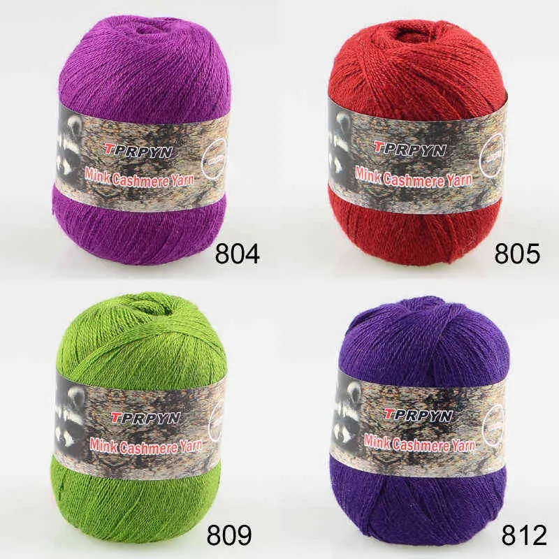 TPRPYN = 500g Cachemire de vison 98% pashm 2% Fil pour tricoter de la laine de bébé de vison tricoté à la main mince ligne de fil à tricoter à la main douce Y211129