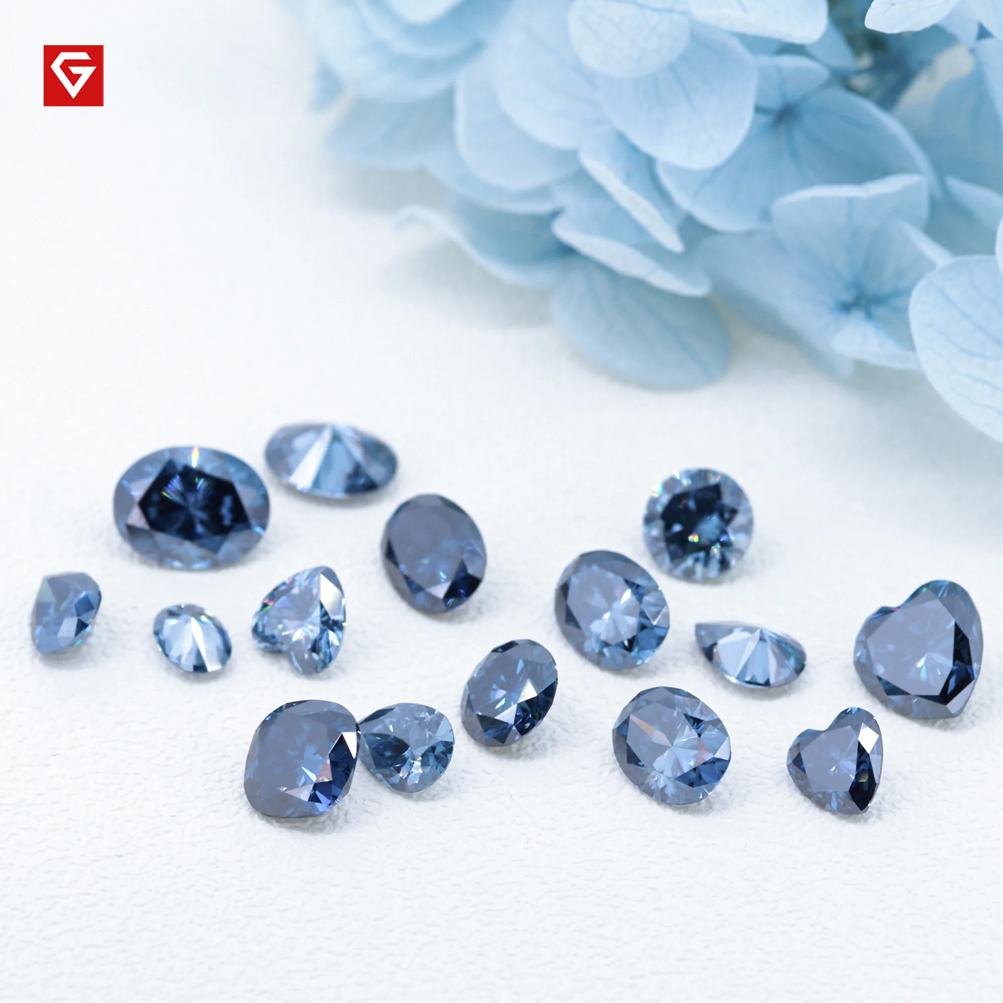 GIGAJEWE Blauwe Kleur Emerald cut VVS1 moissanite diamant 1-3ct voor sieraden maken Losse edelstenen281J