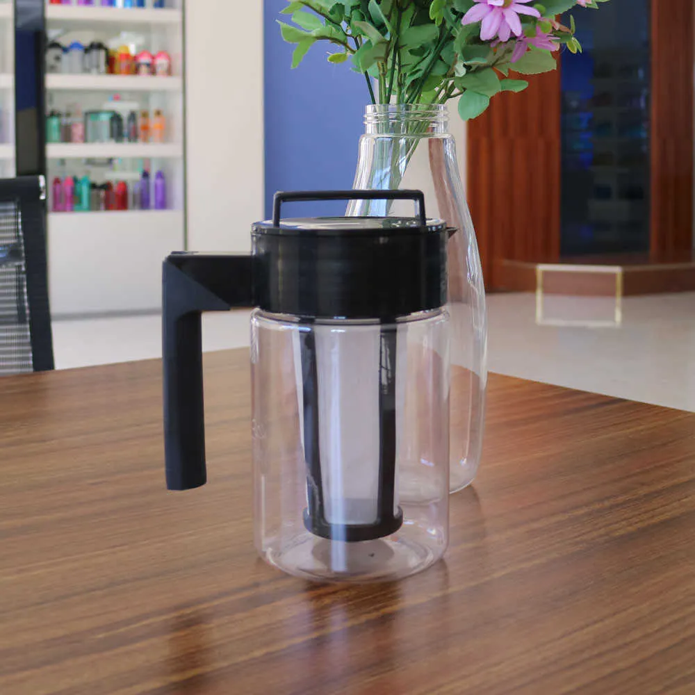 900ML Cold Brew Iced Maker Airtight Seal Non-slip Household Silicone Handle Coffee Kettle217Z