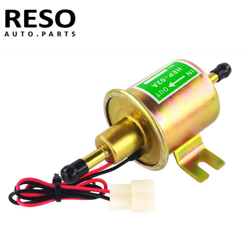 RESO-- Universal 12V Fuel Pump Electric Diesel Petrol Low Pressure Bolt Fixing Wire HEP-02A For Car Carburetor Motorcycle ATV