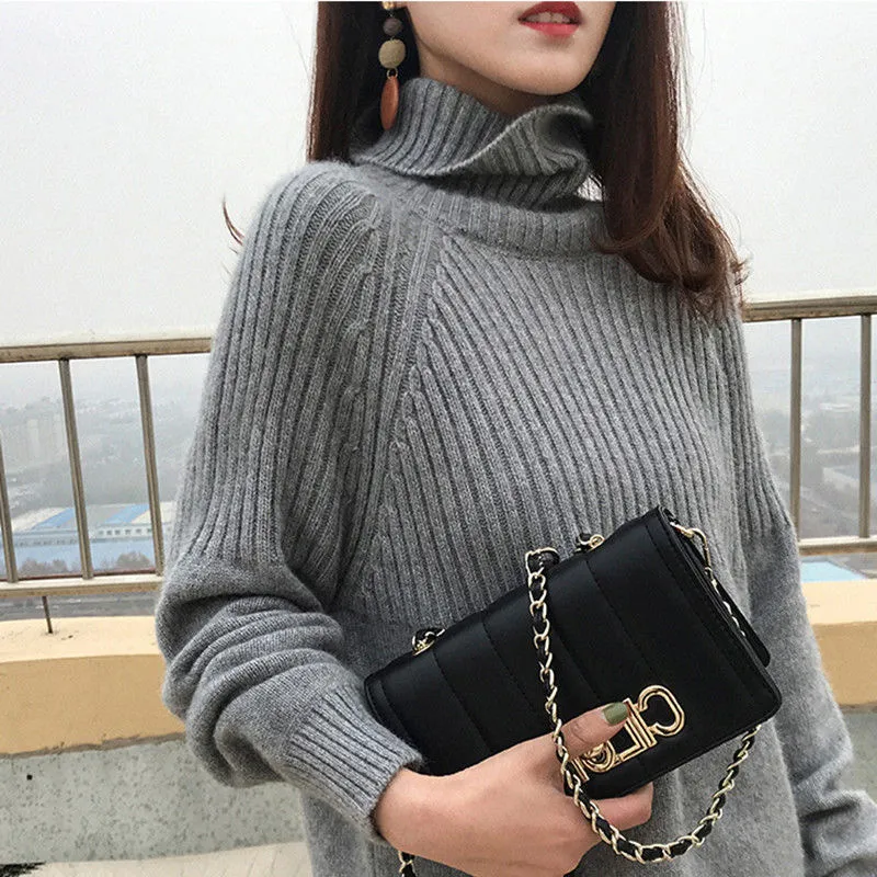 Design maglione Donne Donne TurtrleNeck Pullover Solido Stretch Striped Top Coreano Knit Plus Size Harajuku Primavera Abbigliamento da caduta BEIGE KH