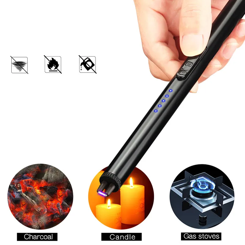 Flameless Candle Lighter USB Rechargeable Plasma Electric Arc Lighter with Safety Switch for Home Kitchen Cooking Camping Holiday 9859571