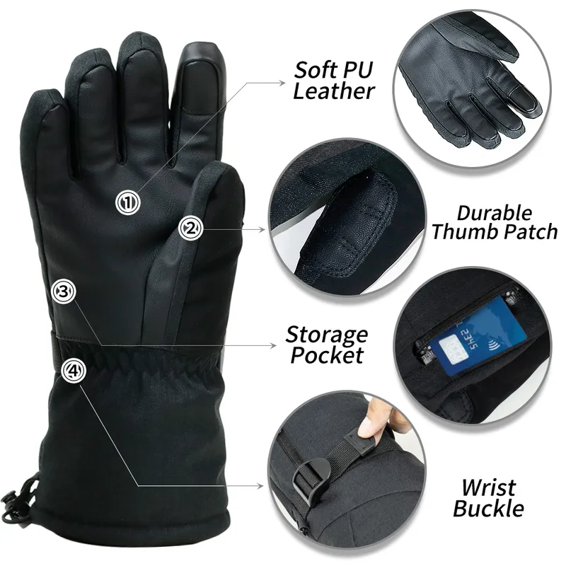 Ski Gloves COPOZZ Waterproof with Touchscreen Function Snowboard Thermal Warm Snowmobile Snow Men Women 220920