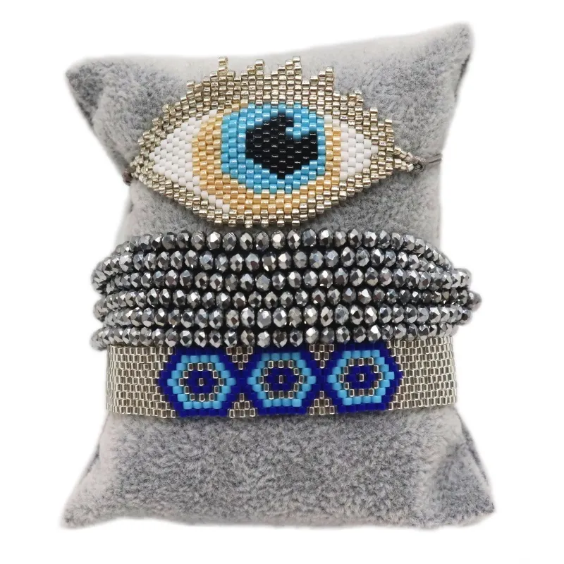 Zhongvi Miyuki Bead Armband Turkiskt Evil Evee Armband för kvinnor Lucky Smycken Mexikansk Fashion Pulsera Justerbara Smycken