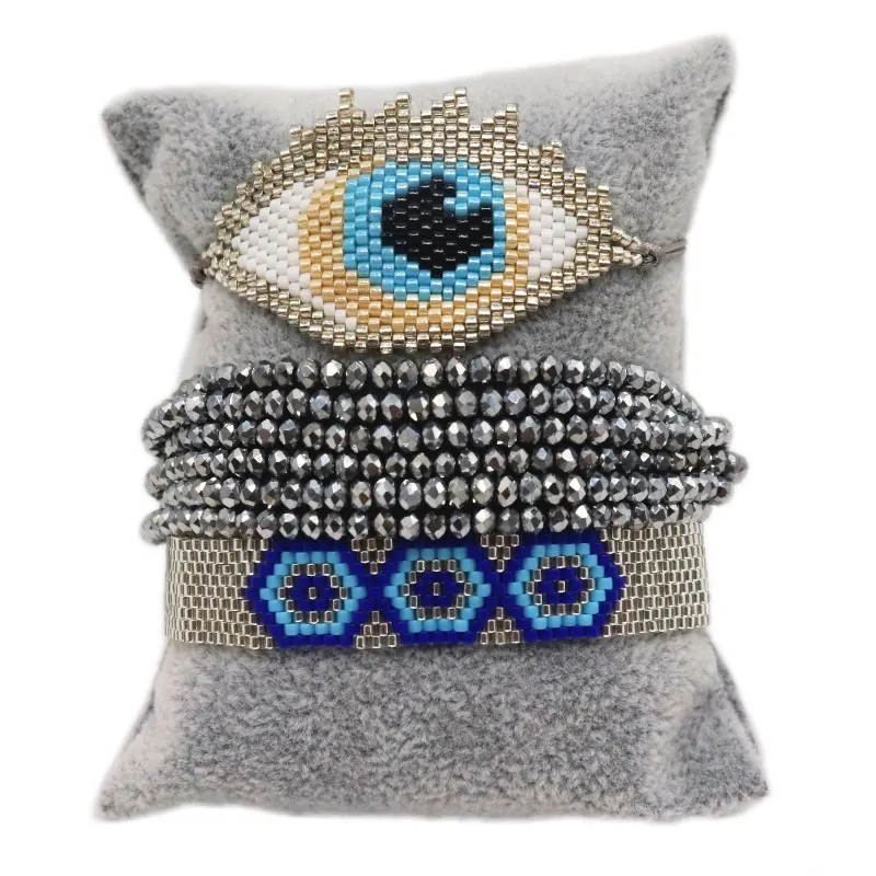 ZHONGVI Miyuki Perle Bracelets Turc Evil Eye Bracelet Pour Femmes Bijoux Chanceux Mode Mexicaine Pulsera Réglable Bijoux