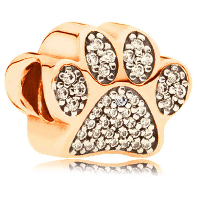 Breloques imprimées patte de chien, pendentif d'amour, bijoux en perles, adaptés au Bracelet Original, accessoires de collier à breloques pour femmes, 85792818105962