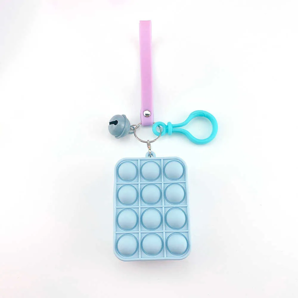 Kids Boys Girls Mini Bubbles Bag Sensory Rubber Silicone Purses Key Ring Push Bubble Puzzle Cases Wallet Coin Bags Keychain gifts G78J3ZP3533088