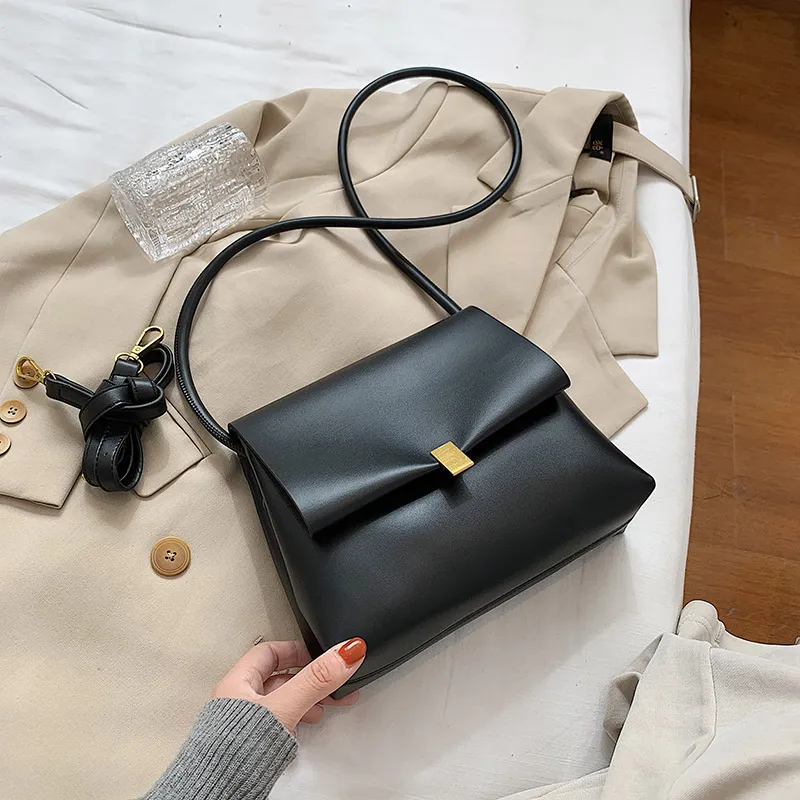 女性のための堅いヴィンテージ小さなクロスボディバッグのための袋のトレンドPUレザーソリッドファッションハンドバッグ財布ブランドデザイナーハンドバッグ