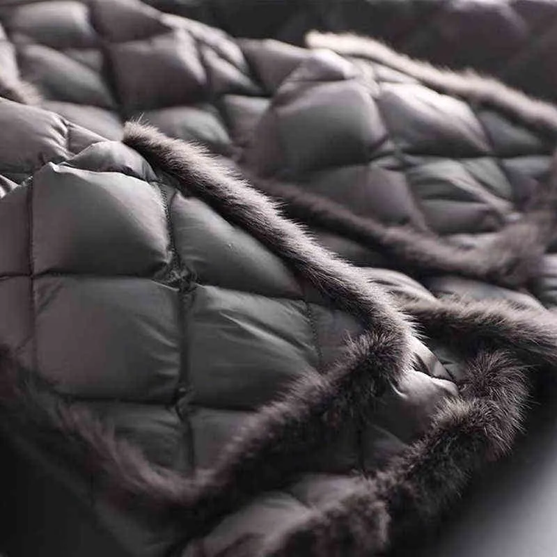冬の女性のプラスサイズの埋められたコートのファッションコットン - パッド入り服Fauxミンクヘアパッチワーク暖かいパーカージャケット女性211108