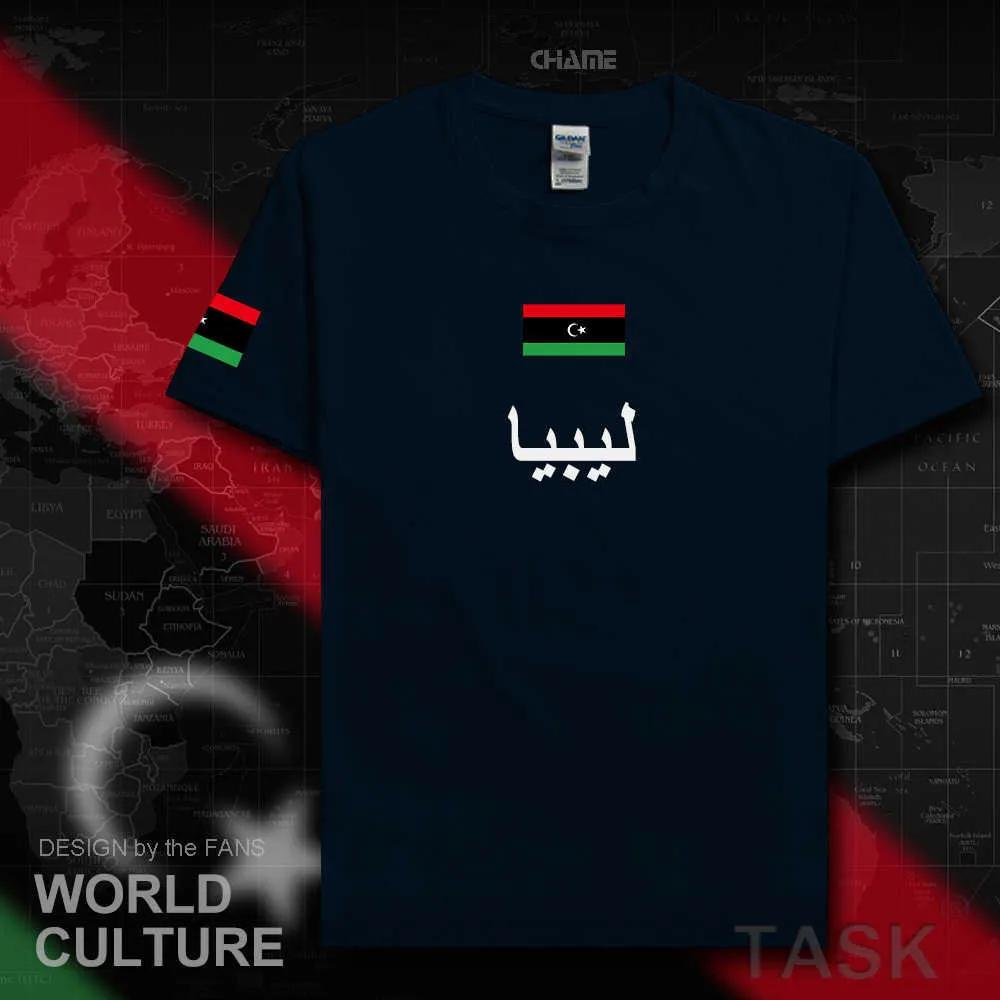 Líbia homens camiseta moda jerseys nação equipe algodão t-shirt roupas top toe country bandeira libyan árabe islamismo x0621