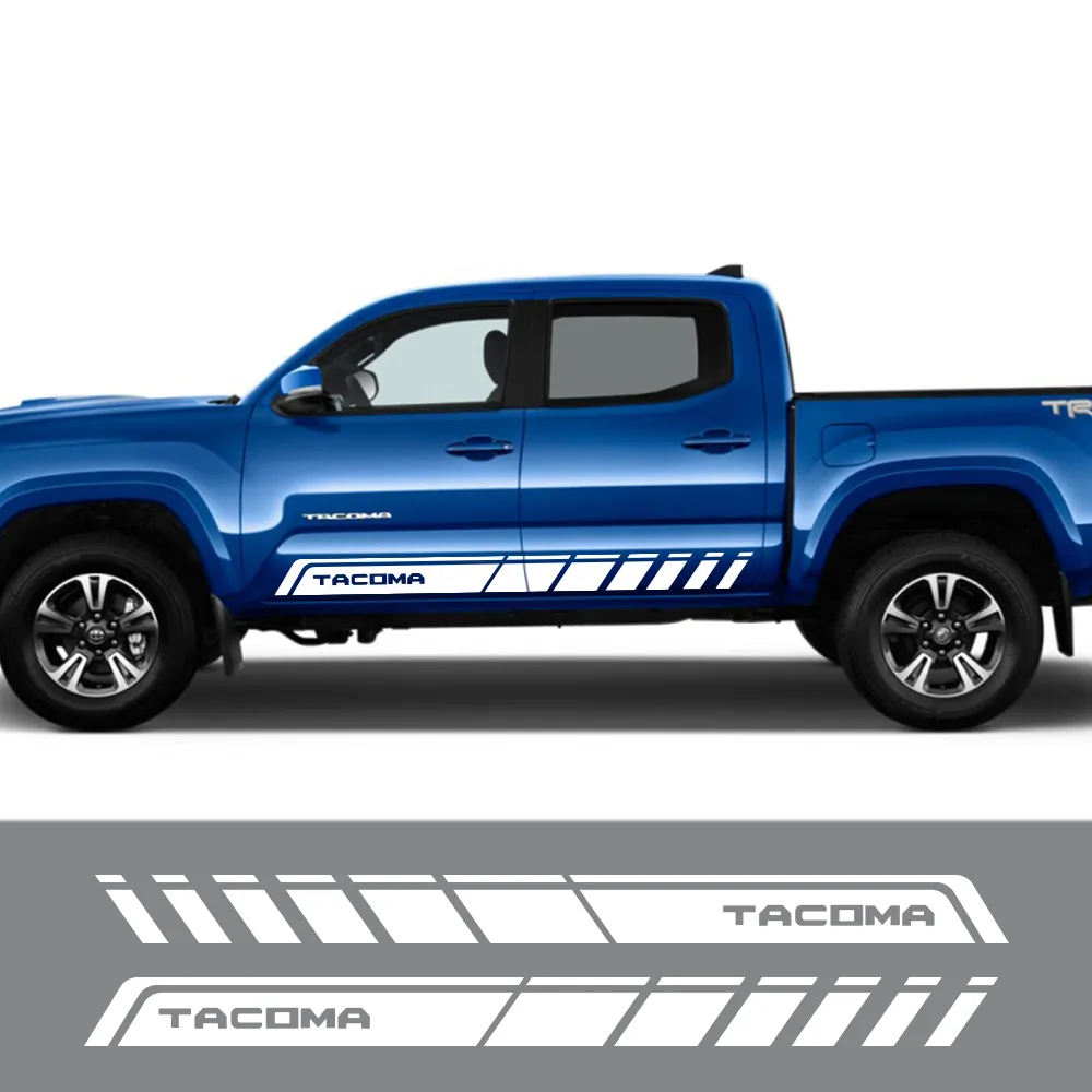 자동 측면 데칼 자동차 스타일 도어 사이드 스커트 그래픽 비닐 스트라이프 스티커 Toyota Tacoma Racing 외부 액세서리 295o