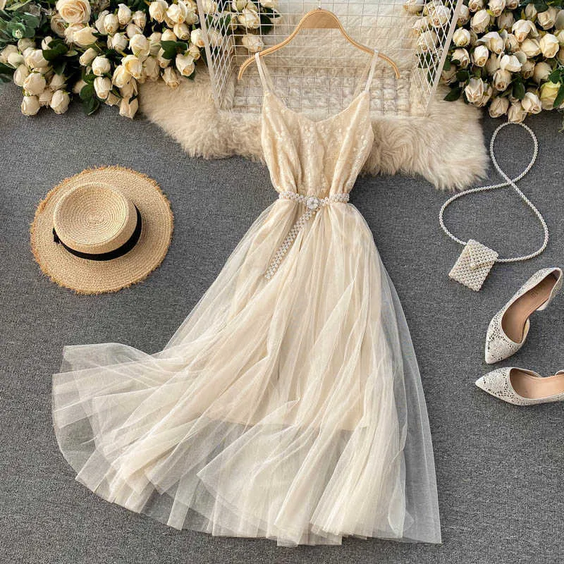 DEAT Spring Arrivals Solid Color Sleeveless High Waist Open Back Mesh Stitching Slim Long Dress MZ639 210709