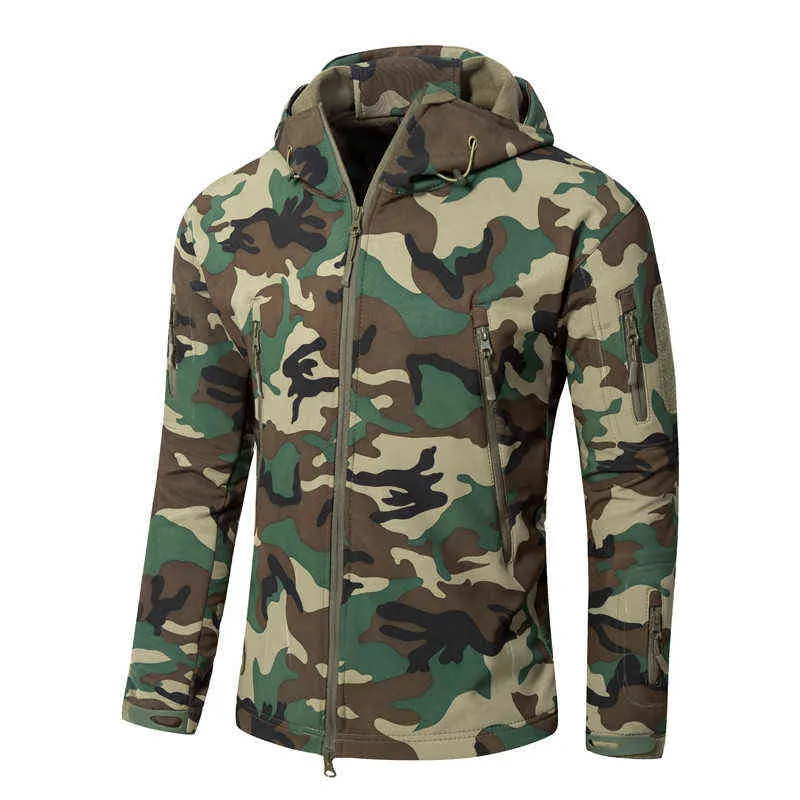 Зимняя тактическая софтшелл камуфляжная куртка TAD для мужчин из кожи акулы, армейская камуфляжная ветровка, водонепроницаемая охотничья одежда, военные куртки 220105