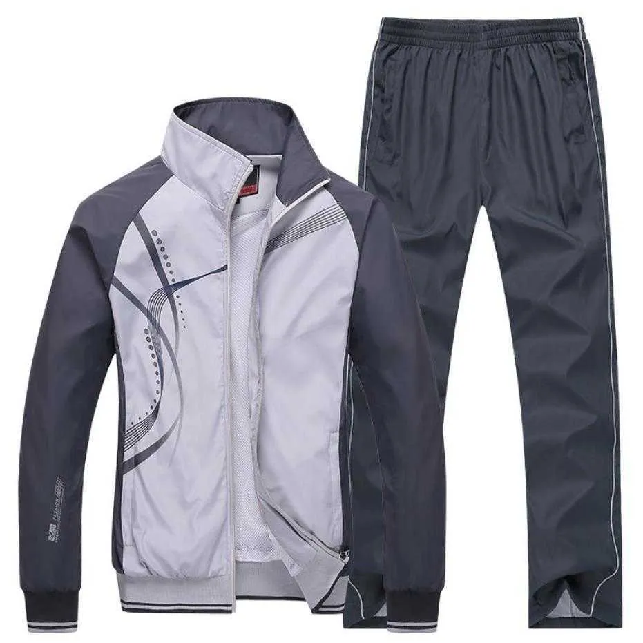 2020 nouveau survêtement hommes grande taille 4XL printemps automne deux pièces vêtements ensembles décontracté survêtement vêtements de sport survêtements Y0831