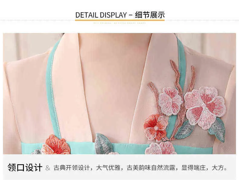 11 12 13 14 15 anni Costume antico bambini Hanfu Girl Summer Spring Dress Fata Tang Costume tradizionale cinese bambini Stage Folk Dress G1218