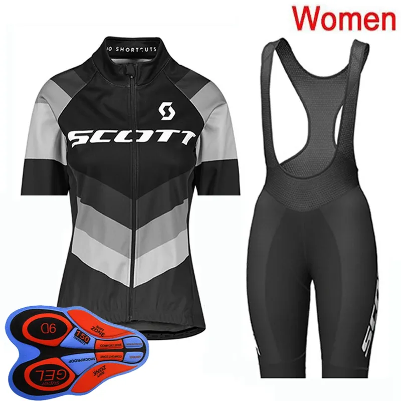 2021 Womens SCOTT Team Cycling Jersey Set Summer quick dry short sleeve Bicycle clothing breathable Bike Outfits Sports uniform Y2274F
