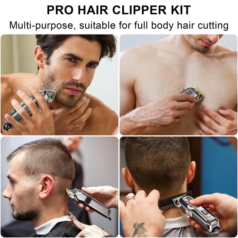 Hatteker Hair Clipper Мужская Борода Триммер ProferenceCordless RegargableHair Kit Barber Shop Сильная мощность 220216