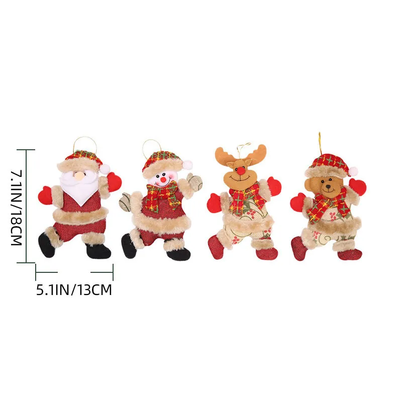 Jaar kerstdecoratie Santa Claus Sneeuwman DIY hanglang pop voor boom Home Decor Kids Gift Y201020