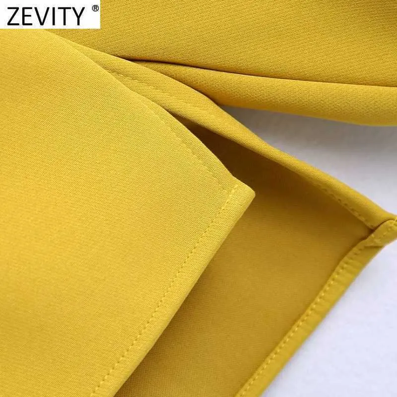 Zevity Kvinnor Elegant Fast Färg Pocket Patch Loose Kimono Shirt Coat Office Lady Wear Single Breasted Outwear Jacket Tops CT691 210603
