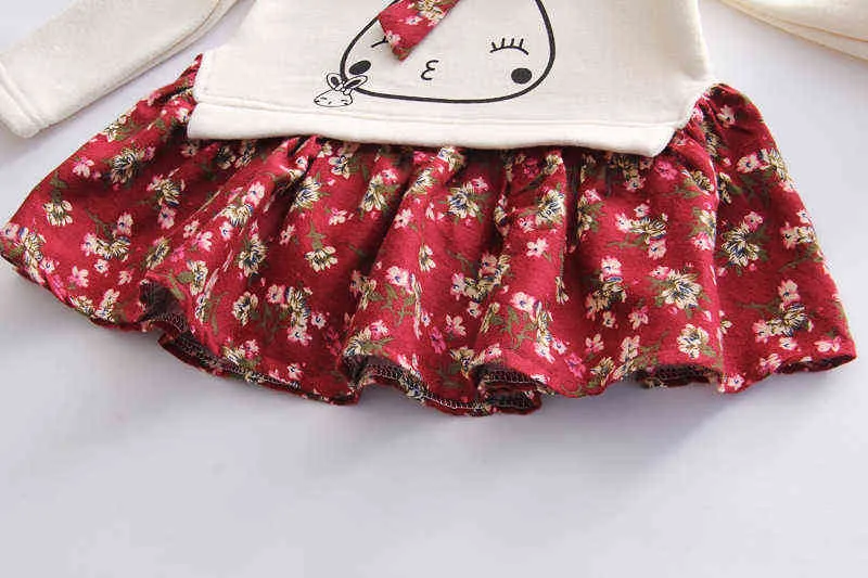 Kinderkleid für Mädchen Herbst WInter Tierstil es Blumenparty Prinzessin Baby Kinderkleidung 211231
