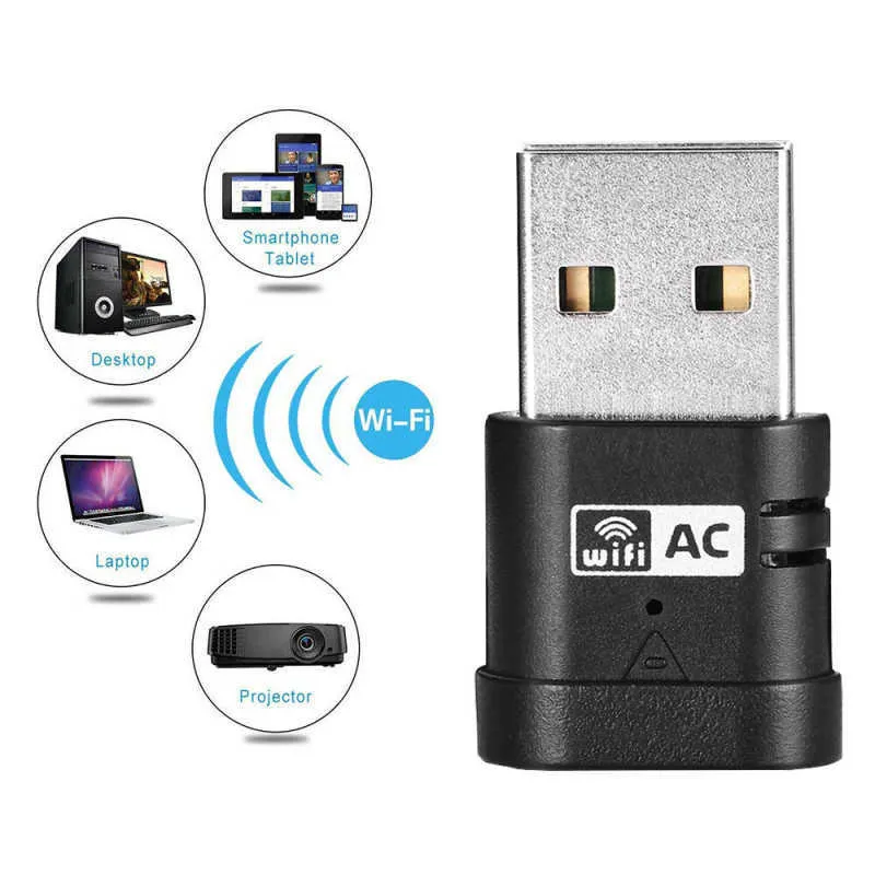 WiFi محول بطاقة الشبكة اللاسلكية USB 2.0 600M المزدوج الفرقة 2.4 جرام / 5.g محول لأجهزة الكمبيوتر المحمول مصغرة wi-fi دونغل استقبال الارسال