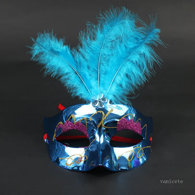 Feather Party Masks bar mascherata da ballo Maschera Maschera di Halloween giocattoli bambini in plastica i T2I52348