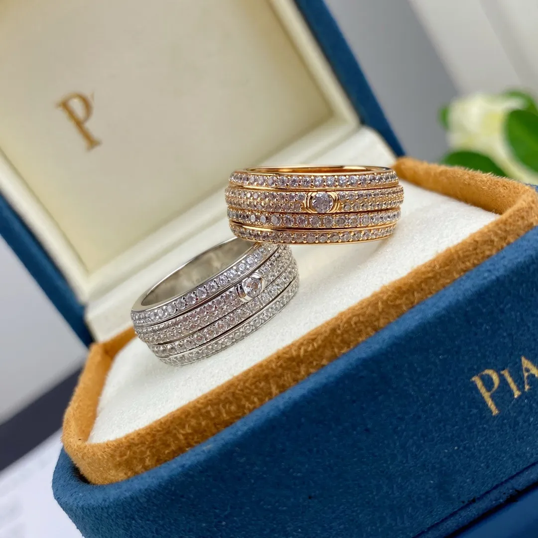 bague de la série possession PIAGE ROSE extrêmement plaqué or 18 carats en argent sterling bijoux de luxe rotatif cadeau exquis marque designer260o