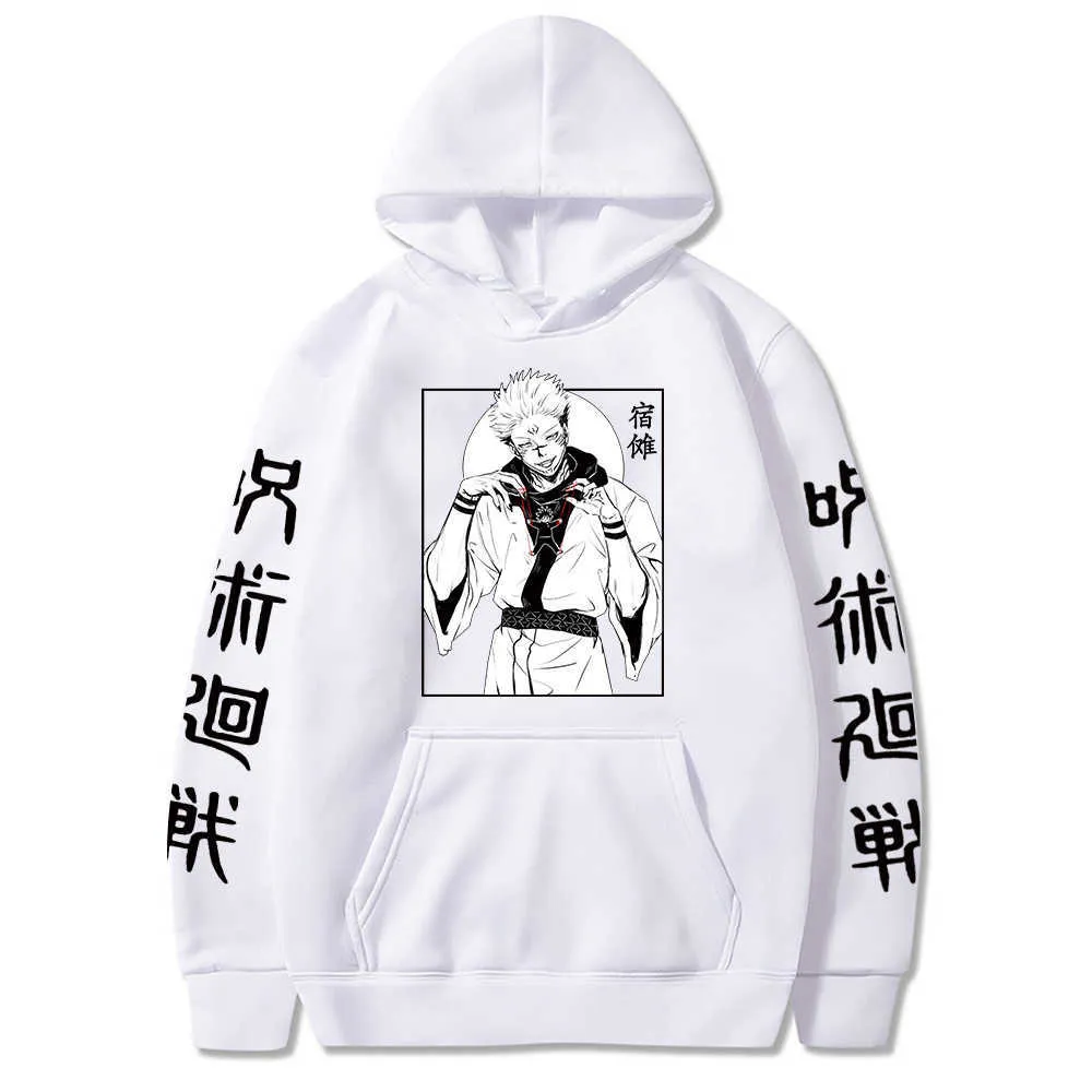 Japanese Anime Jujutsu Kaisen Graphic Hoodie Sukuna Pritned Cartoon Streetwear Harajuku Yuji Itadori Sweatshirts Male Y0802