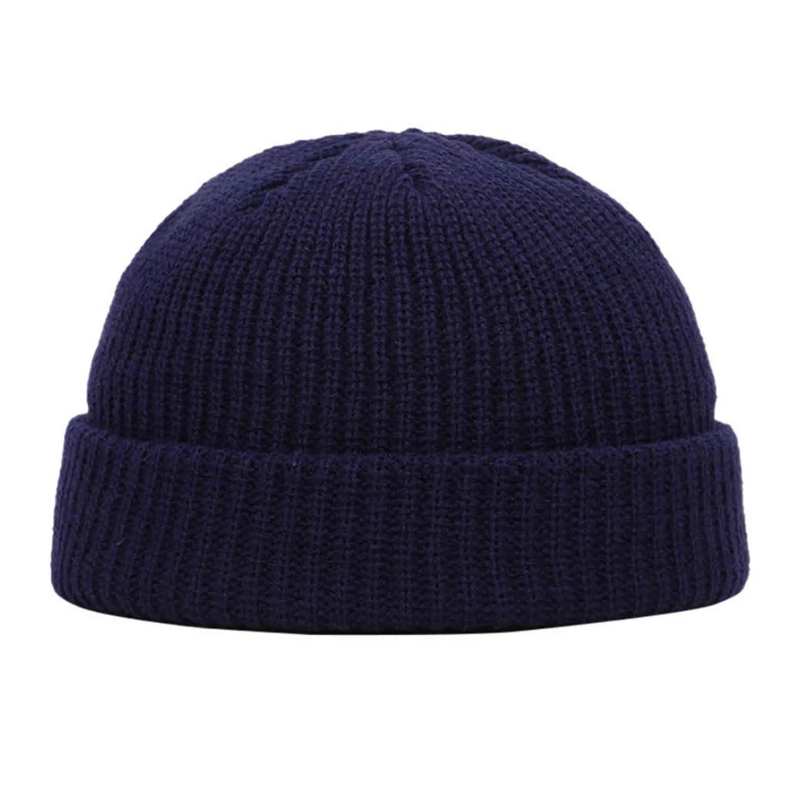 Cappello invernale da uomo in maglia con zucchetto Cappello da uomo Beanie invernale Berretto corto senza tesa largo con melone Docker Cappello lavorato a maglia da pescatore da donna Z1212 Y21111