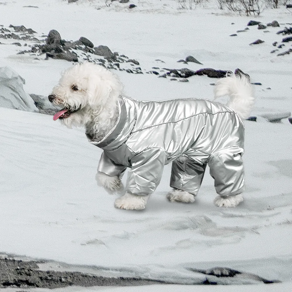 Ropa cálida para perros Invierno Impermeable Mascota Cachorro Abrigo Abajo Chaqueta Reflectante Trajes de nieve Mono Niño Niña Ropa Traje Y200330