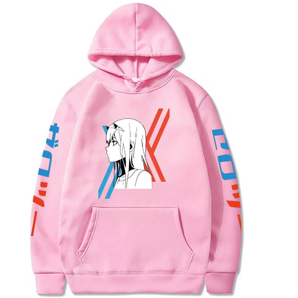 Darling In The Franxx Felpa con cappuccio Fashion Zero Two Stampa Pullover larghi Casaul Top Y0729