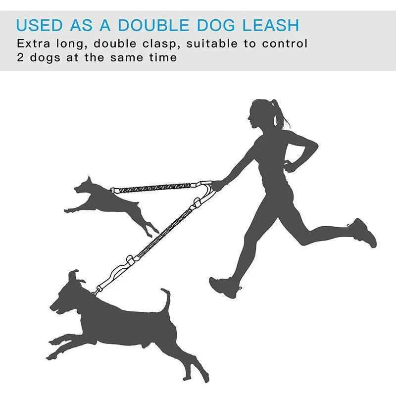 Guinzaglio cani a mani libere Guinzaglio cani retrattile Set Cintura regolabile allenamenti di piccole e medie dimensioni Correre Camminare Durevole 210729