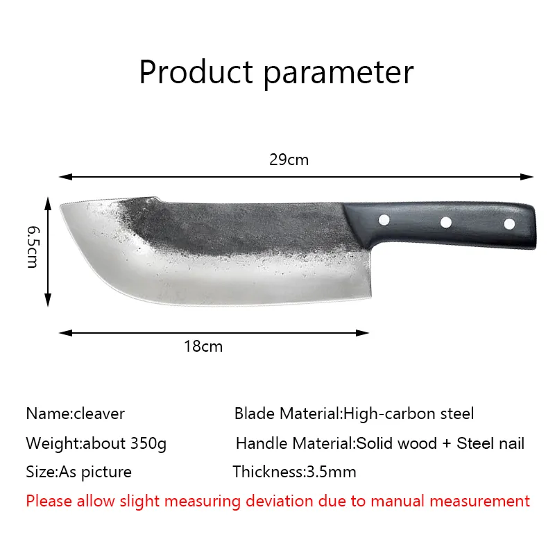 Ręcznie robione kute profesjonalna kuchnia szef kuchni krojenia mięso tasak stalowy stalowa tradycyjne chińskie noży uboju279g