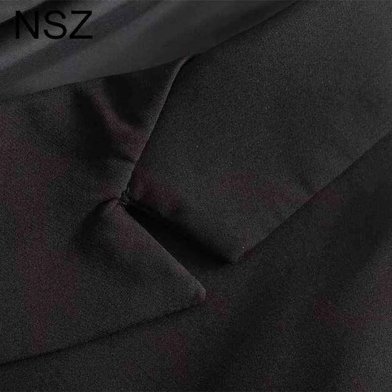 NSZ femmes surdimensionné noir Blazer grande taille travail bureau d'affaires dames costume veste manteau formel vêtements d'extérieur automne 211122