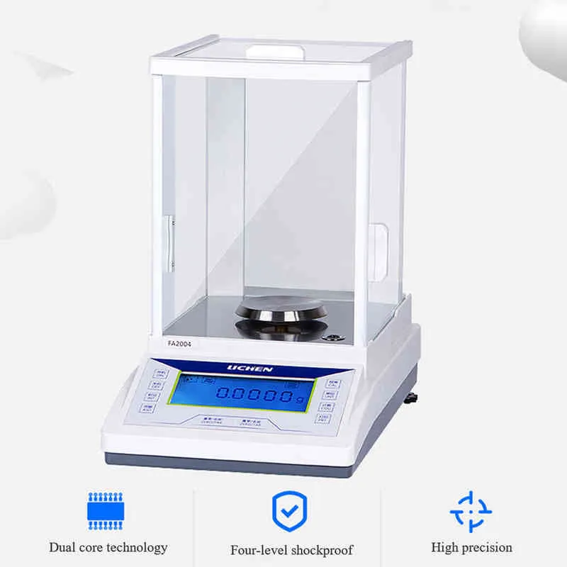 Digital analytisk balans, 1 mg exakt elektronisk skala för laboratori / apotek / smycken butik / kemisk anläggning 0.001g fri viktskala h1229