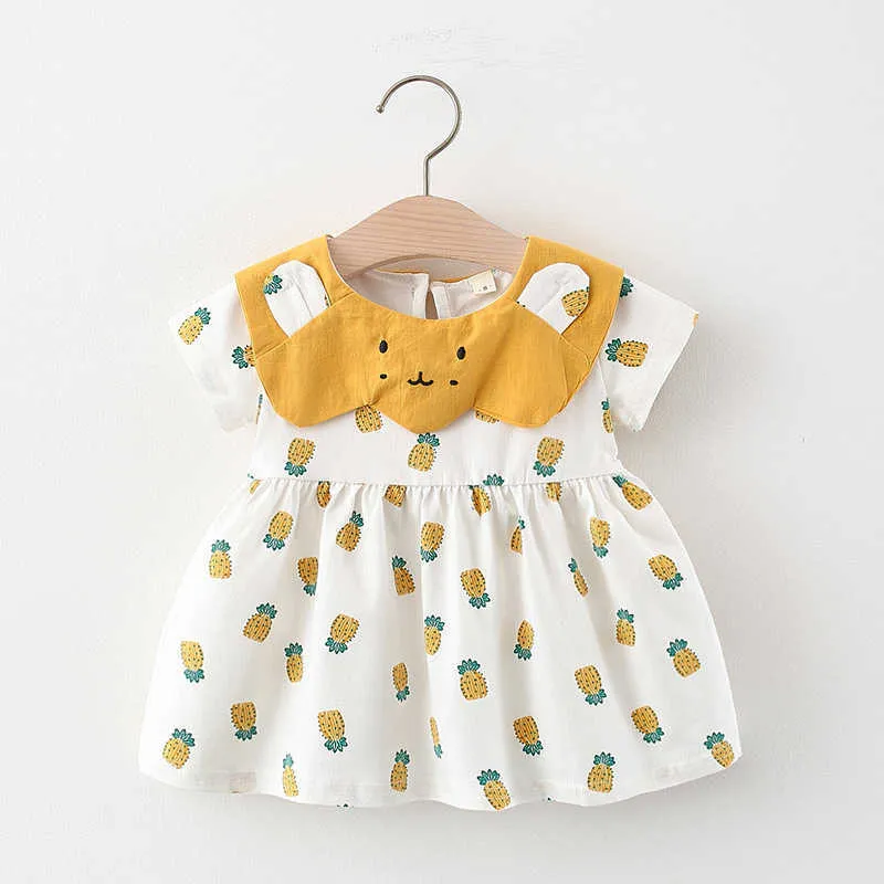 Bear Leader Summer Girl Dress Toddler Baby Girls Kids Pineapple Print Dress Princess Dresses Beautiful Girl Casual Clothes 210708