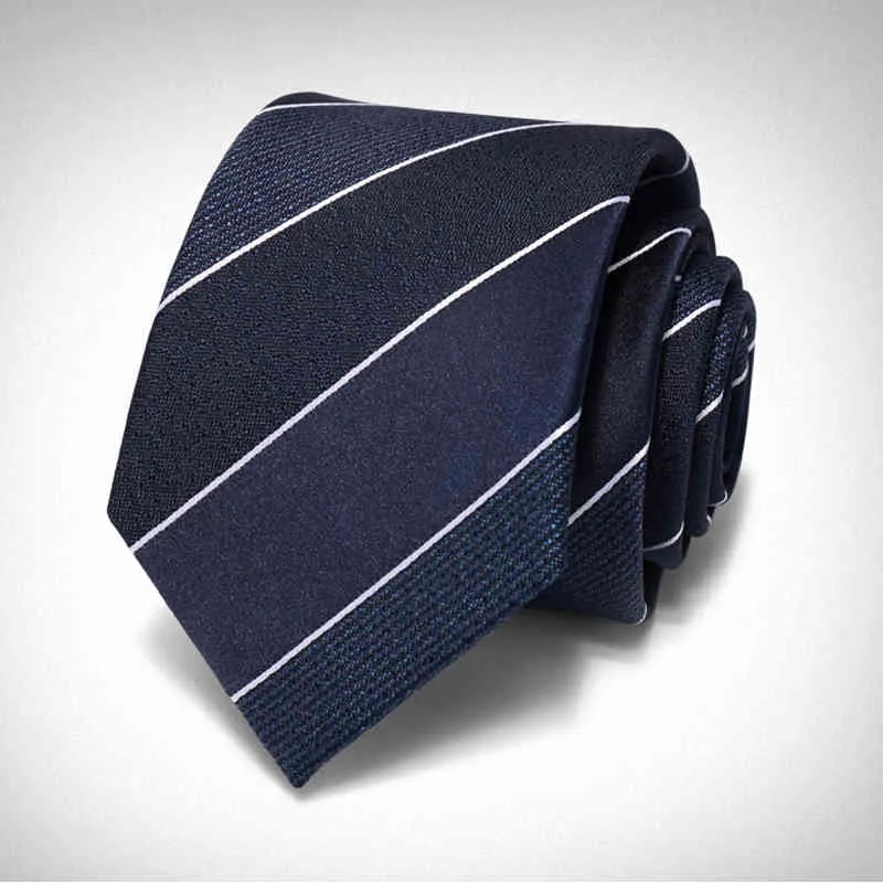 2021 New High Quality 7CM Striped Tie For Men Wedding Business Fashion Suit Luxury Designer Brand Necktie Male Gift