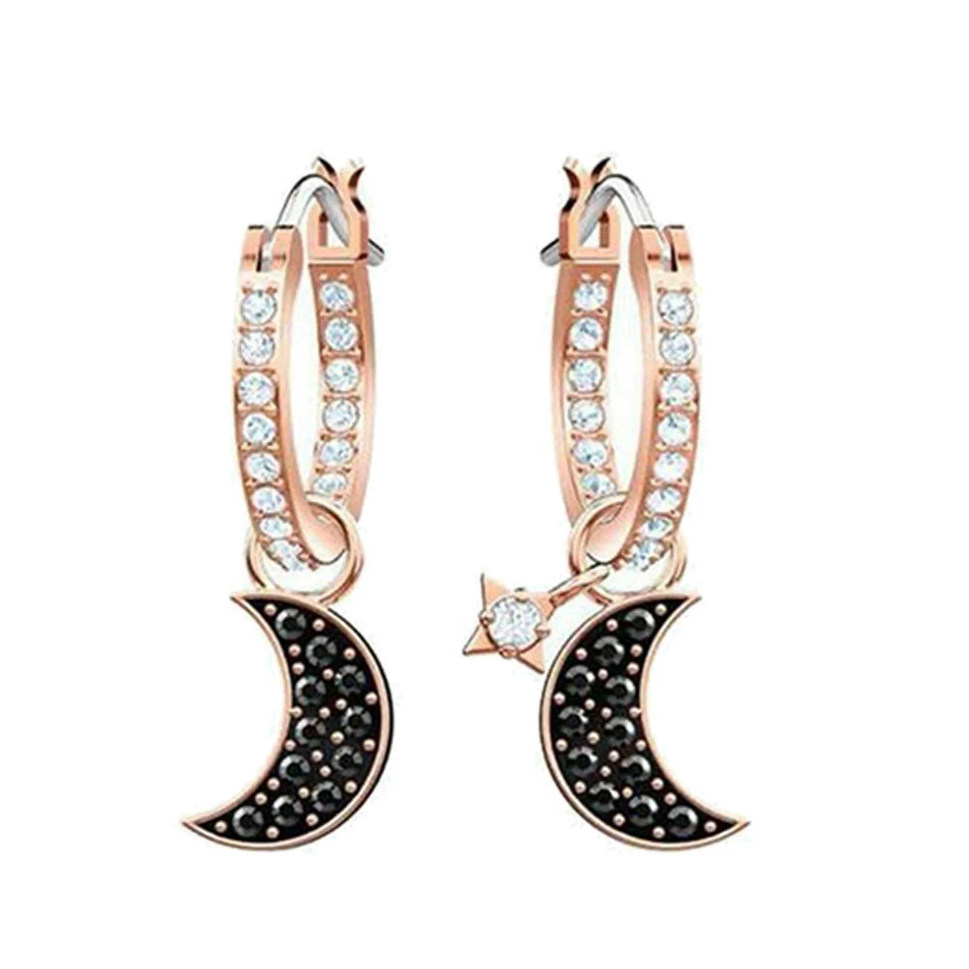 Mode smycken SWA1 1 Utsökt Clover Star Moon och Feather Lady Charming Earrings 2106118313065