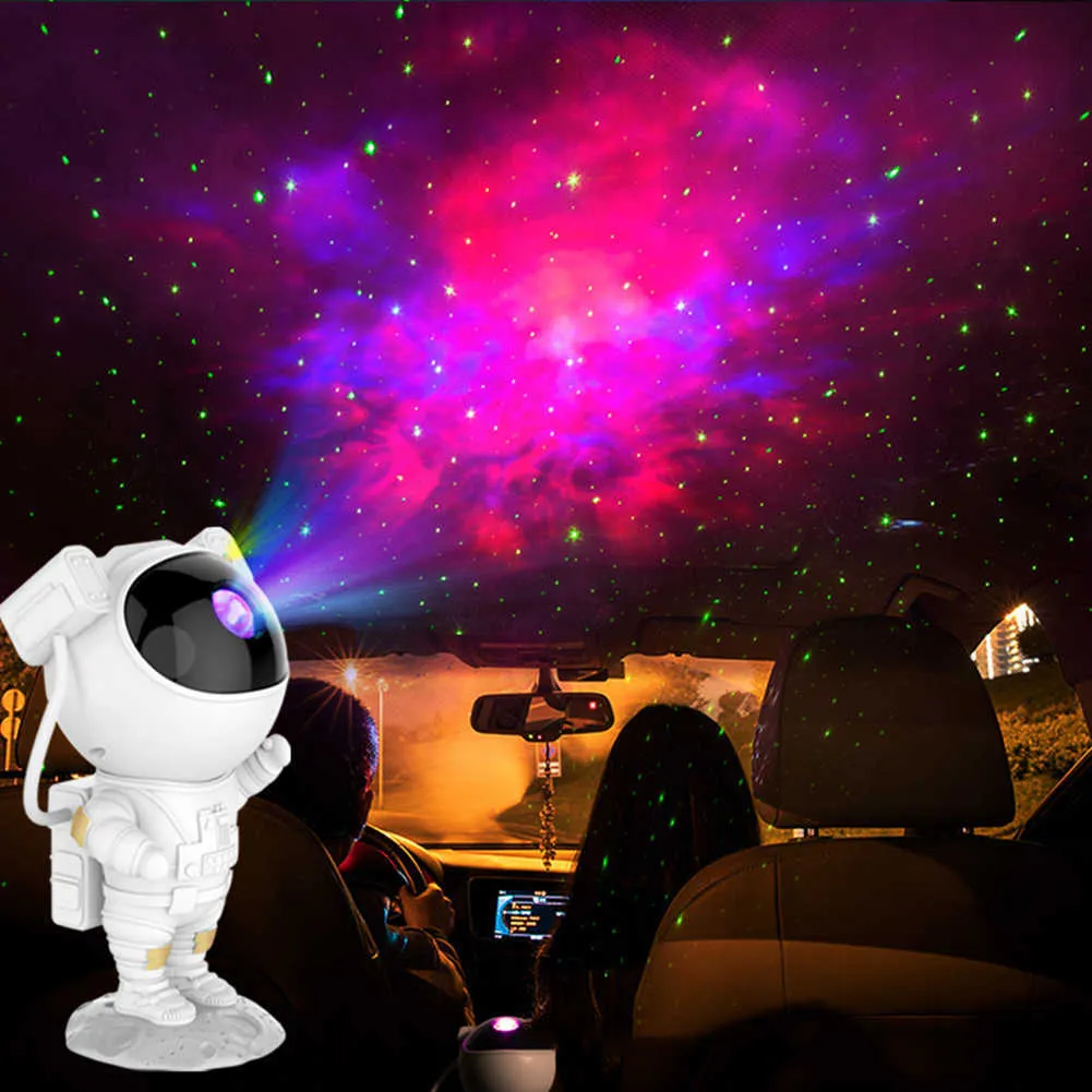 Gwiazda lampa projektora USB astronauta Galaxy gwiaździste niebo projektor lampki nocne sypialnia lampa stołowa astronauta gwiaździste niebo projektor lam H0922