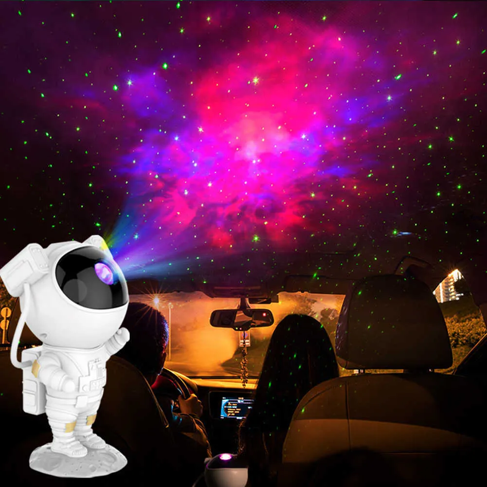 Lâmpada de projetor estrela Astronauta USB Galaxy Starry Sky Sky Night Lights Bedroom Tabel Lamp Astronaut Starry Sky Projector Lam H1756455