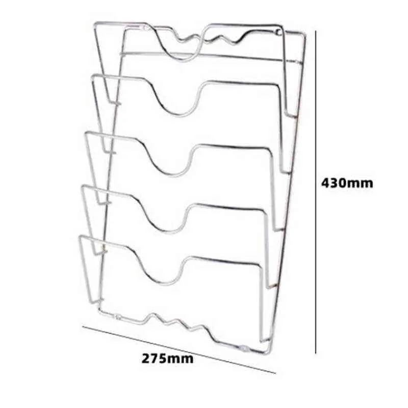 Anti-Fall Metal Secagem Pan de Panela Tampa Tampa Resto Suporte Tool Cozinha Tool 5 Camada 211112