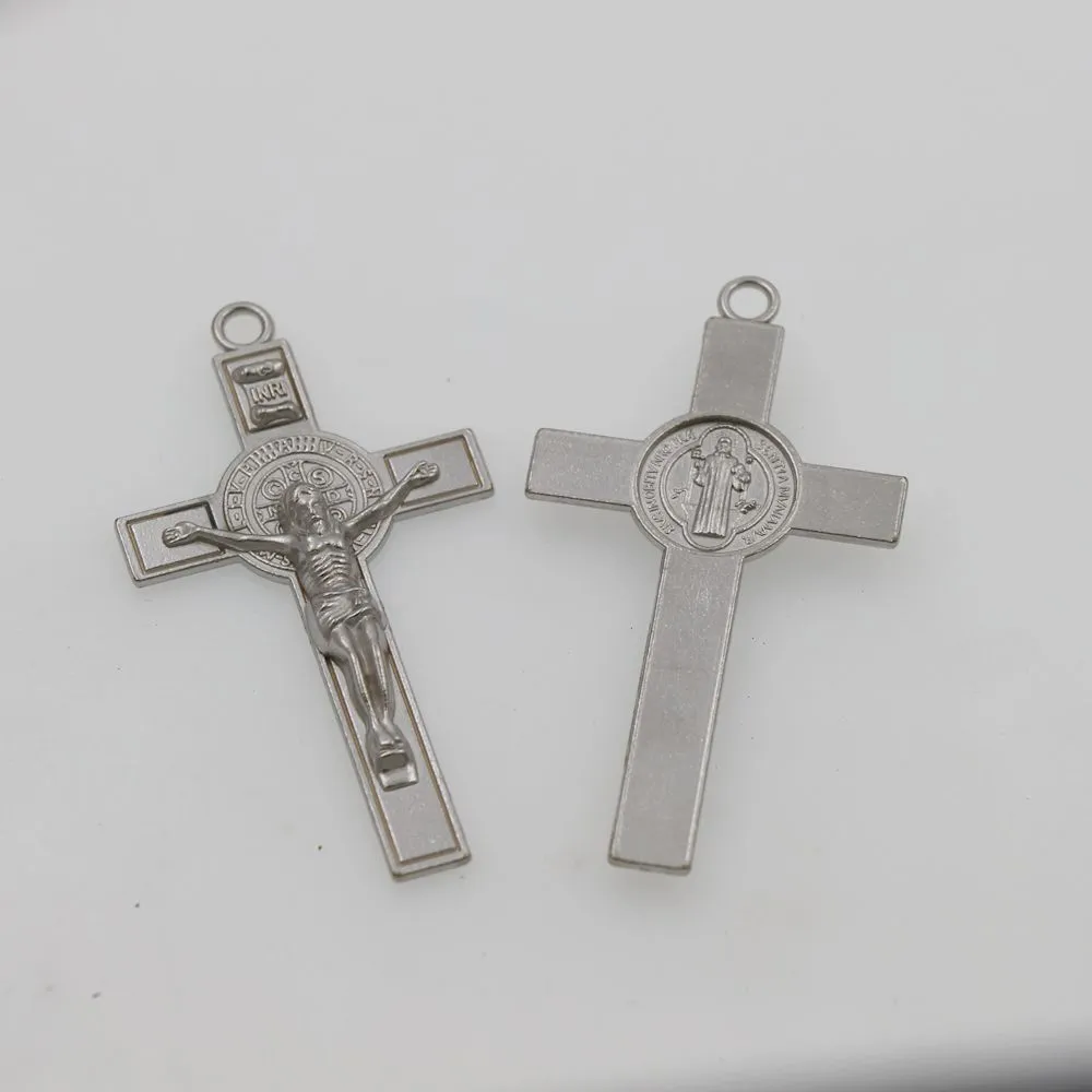 20 Stuks Katholicisme Benedict Medaille Cross Charms Kruisbeeld Hanger Handgemaakte Antiek Zilver Goud Zwart Hangers Sieraden Bevindingen Compon192S