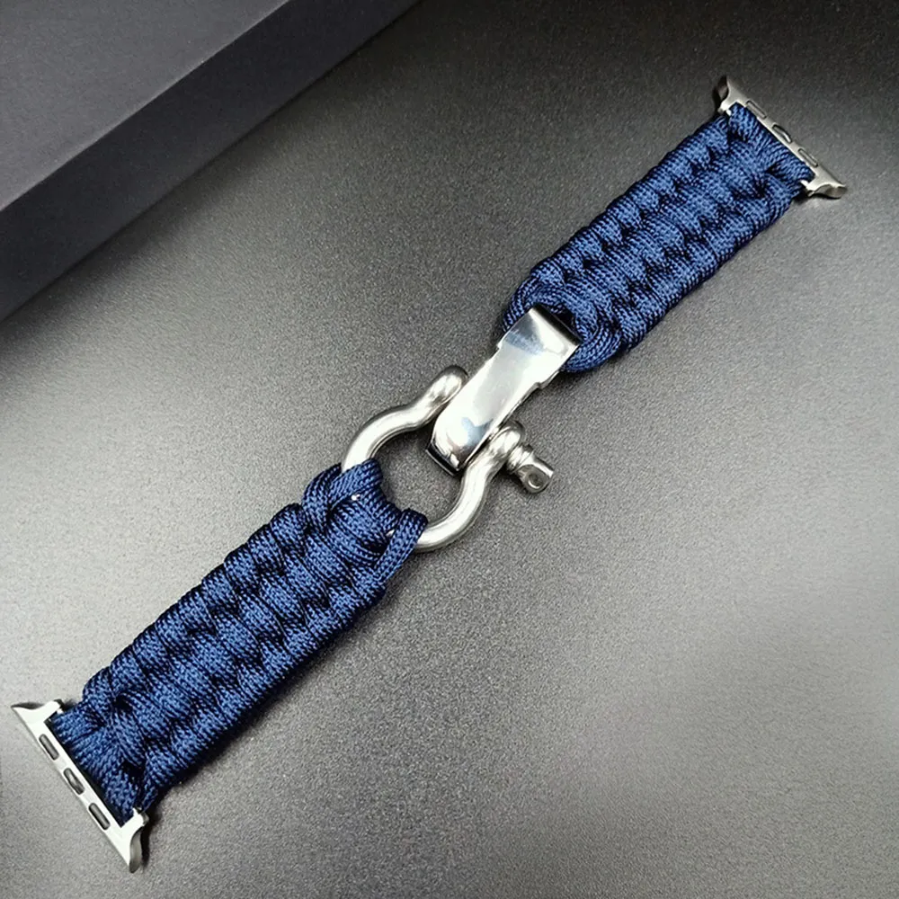 2021 Cinturino sportivo Apple Watch Band Series 6 5 4 3 SE iWatch Nylon 44mm 42mm 38mm 40mm Cinturino cinturino in paracord esterno di sopravvivenza